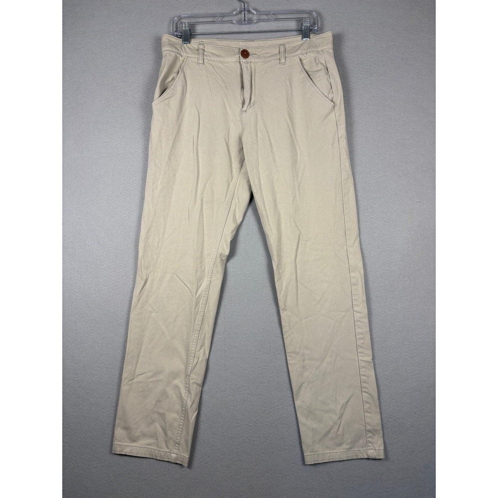 Mugsy Jeans Chino Pants Stretch Straight Leg 32x30 Khaki Tan
